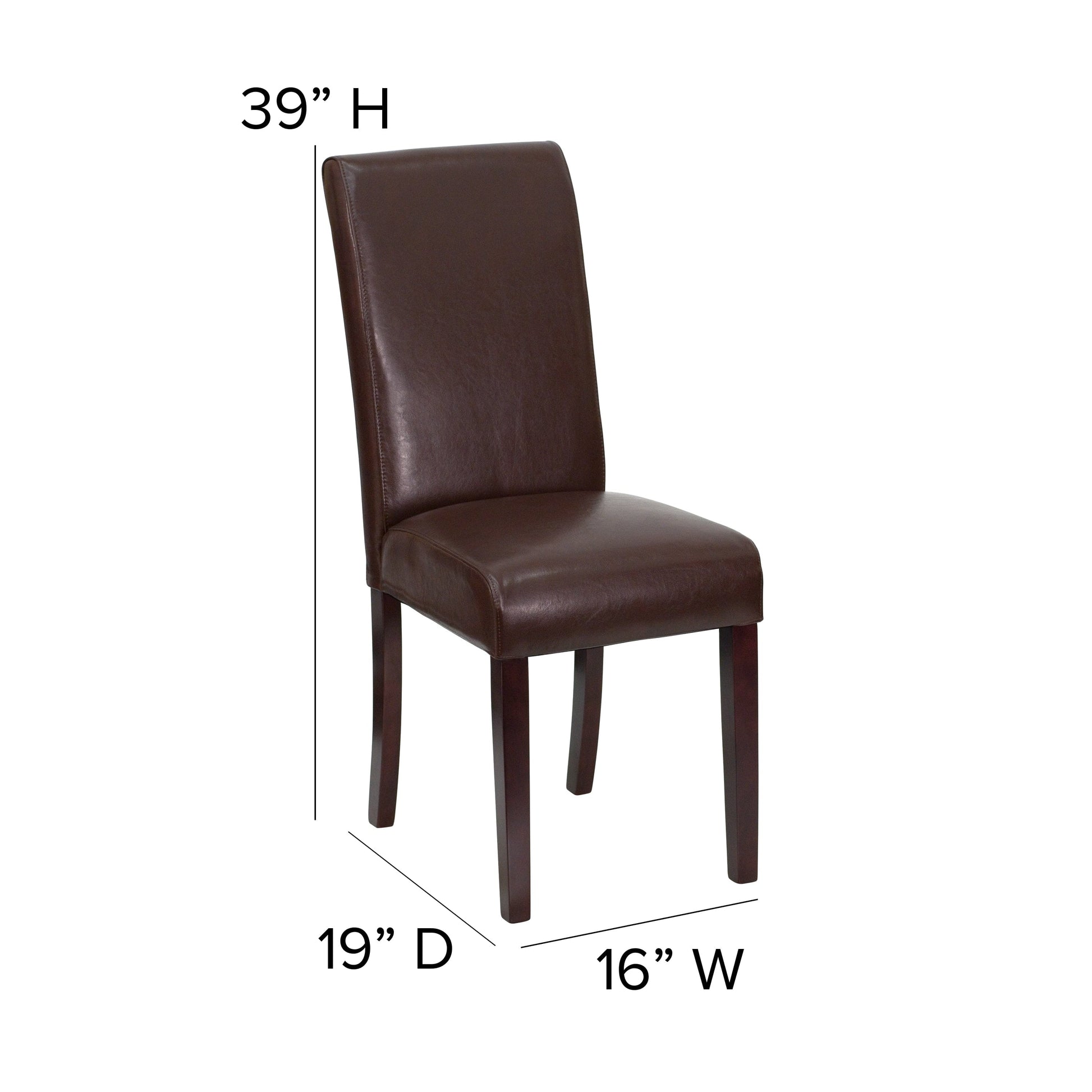 Black LeatherSoft Parsons Chair - BT-350-BK-LEA-023-GG A-Z Store Nadia