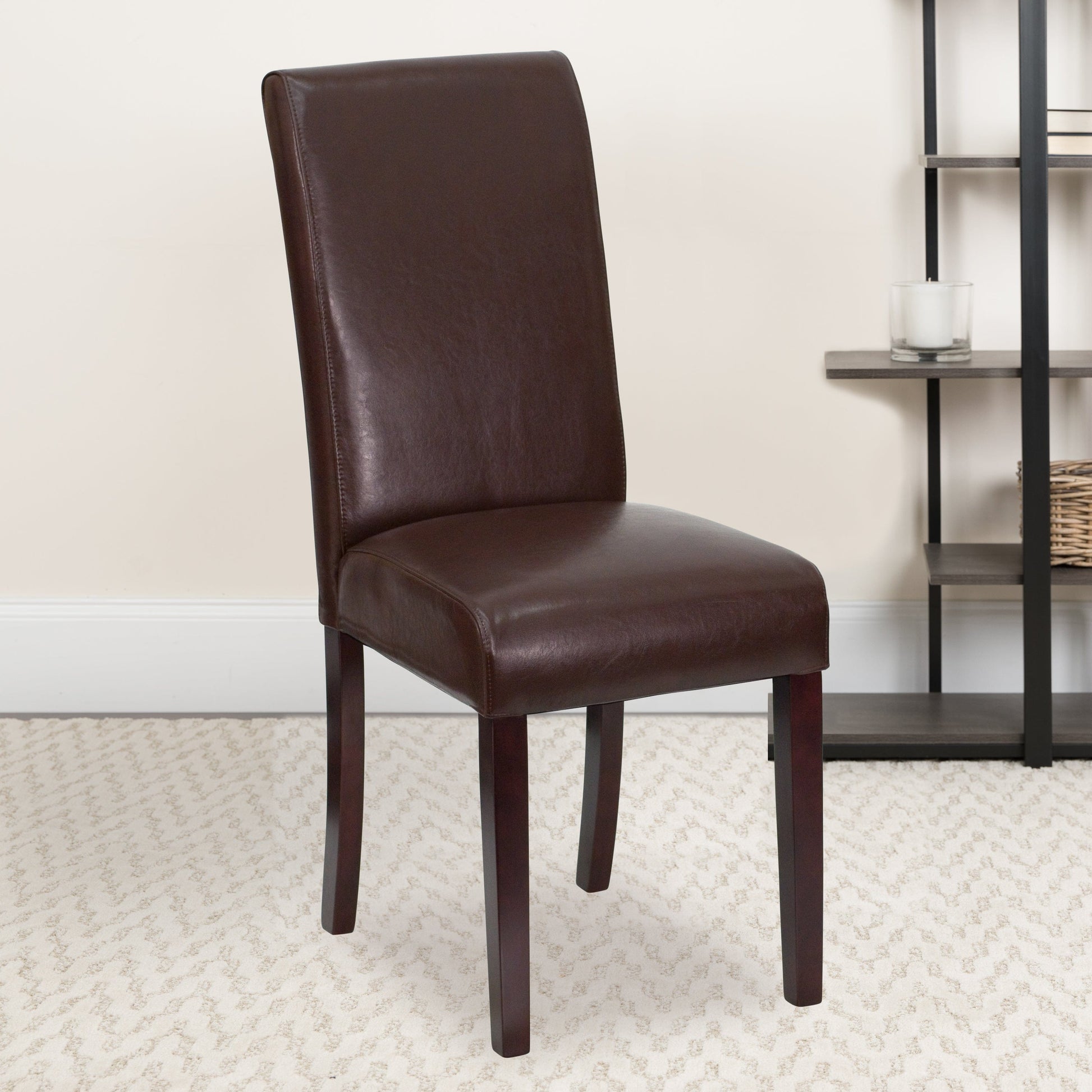 Black LeatherSoft Parsons Chair - BT-350-BK-LEA-023-GG A-Z Store Nadia