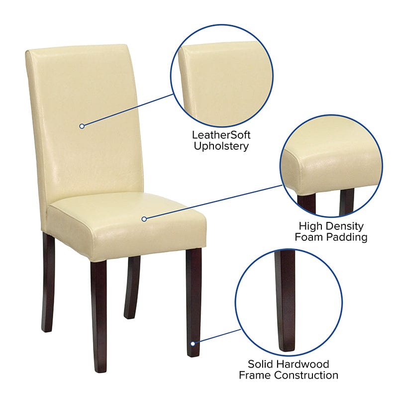 Black LeatherSoft Parsons Chair - BT-350-BK-LEA-023-GG A-Z Store Nadia