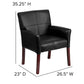 Black LeatherSoft Executive Side Reception Chair with Mahogany Legs - BT-353-BK-LEA-GG A-Z Store Nadia