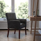 Black LeatherSoft Executive Side Reception Chair with Mahogany Legs - BT-353-BK-LEA-GG A-Z Store Nadia