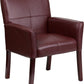 Burgundy LeatherSoft Executive Side Reception Chair with Mahogany Legs - BT-353-BURG-GG A-Z Store Nadia