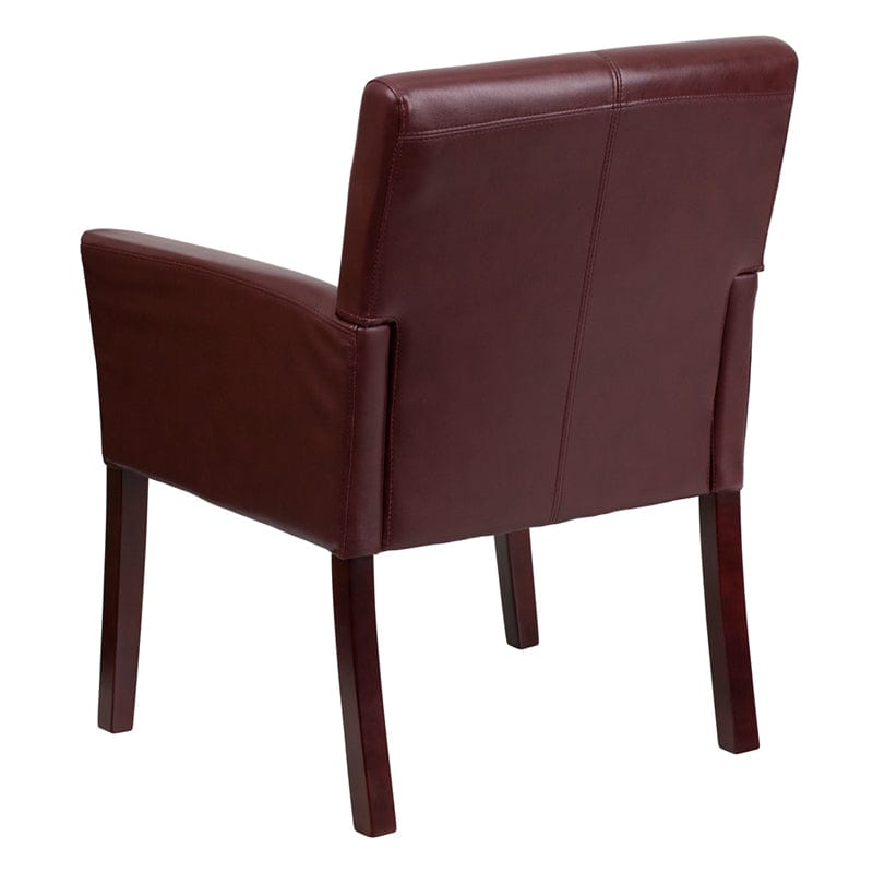Burgundy LeatherSoft Executive Side Reception Chair with Mahogany Legs - BT-353-BURG-GG A-Z Store Nadia