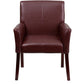 Burgundy LeatherSoft Executive Side Reception Chair with Mahogany Legs - BT-353-BURG-GG A-Z Store Nadia