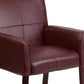 Burgundy LeatherSoft Executive Side Reception Chair with Mahogany Legs - BT-353-BURG-GG A-Z Store Nadia