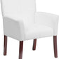 White LeatherSoft Executive Side Reception Chair with Mahogany Legs - BT-353-WH-GG A-Z Store Nadia