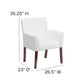 White LeatherSoft Executive Side Reception Chair with Mahogany Legs - BT-353-WH-GG A-Z Store Nadia