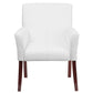 White LeatherSoft Executive Side Reception Chair with Mahogany Legs - BT-353-WH-GG A-Z Store Nadia