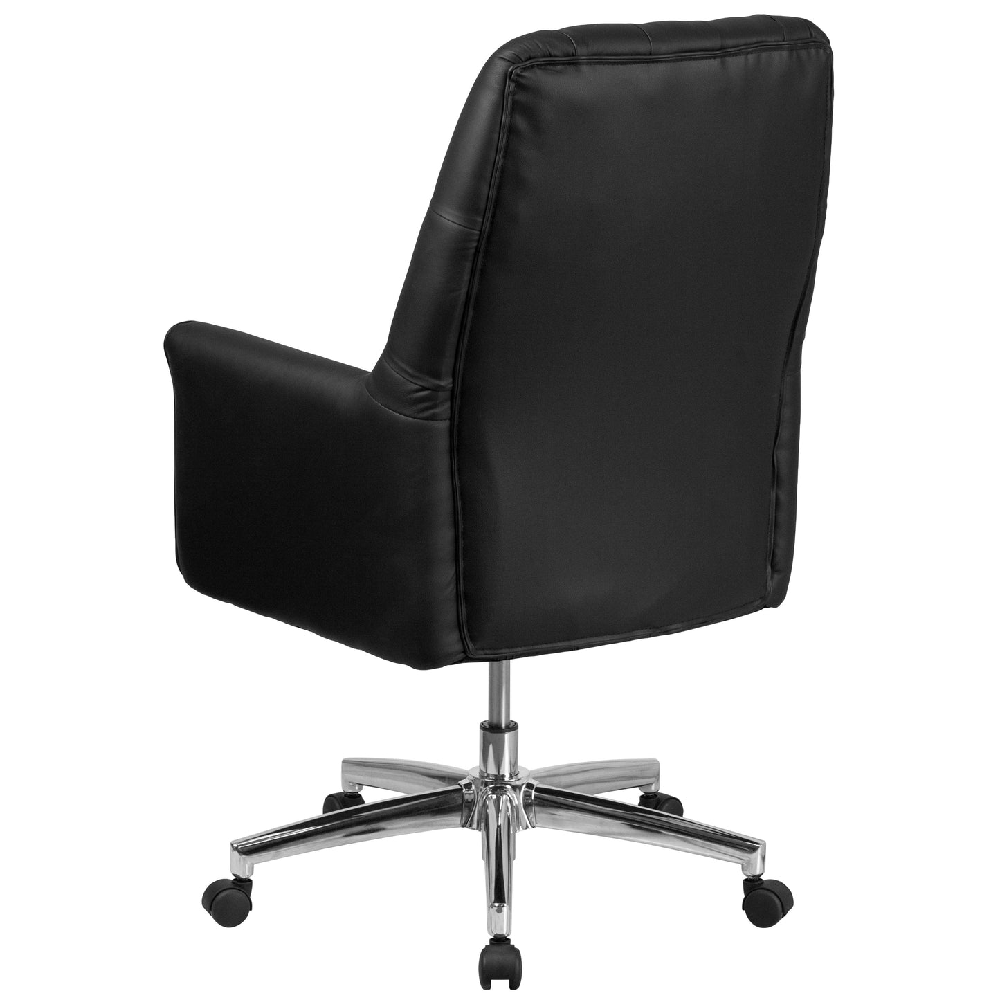 Mid-Back Traditional Tufted Black LeatherSoft Executive Swivel Office Chair with Arms - BT-444-MID-BK-GG A-Z Store Nadia