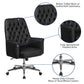 Mid-Back Traditional Tufted Black LeatherSoft Executive Swivel Office Chair with Arms - BT-444-MID-BK-GG A-Z Store Nadia
