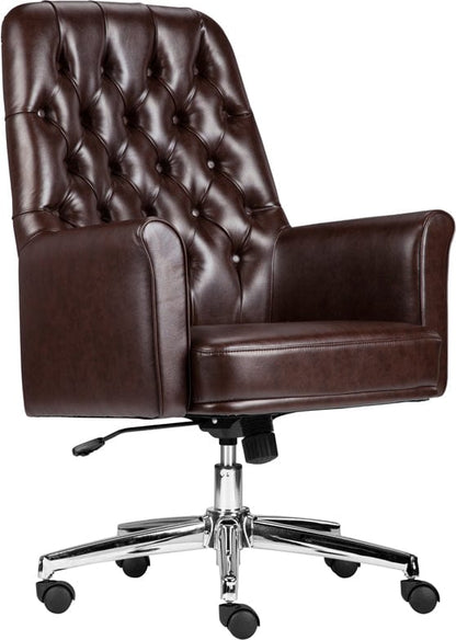 Mid-Back Traditional Tufted Black LeatherSoft Executive Swivel Office Chair with Arms - BT-444-MID-BK-GG A-Z Store Nadia