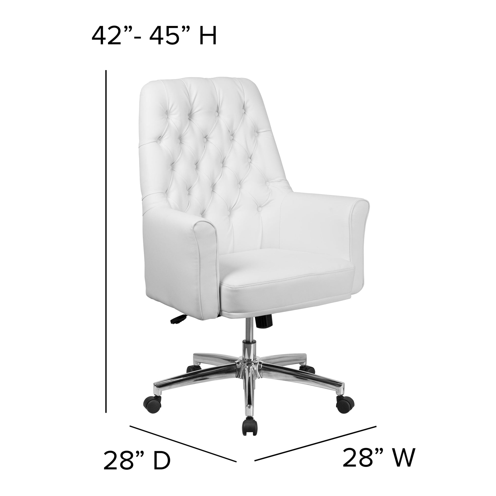 Mid-Back Traditional Tufted Black LeatherSoft Executive Swivel Office Chair with Arms - BT-444-MID-BK-GG A-Z Store Nadia