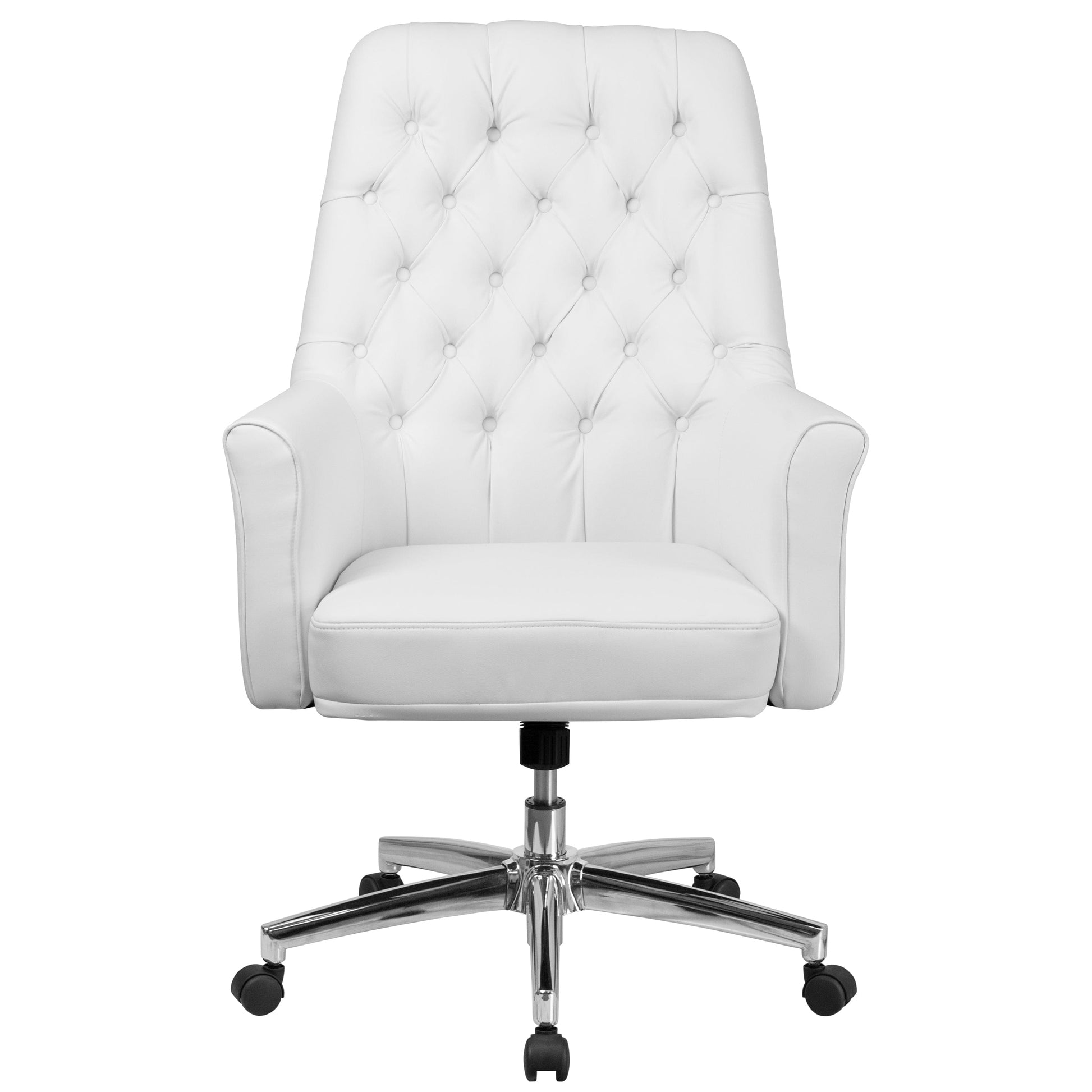 Mid-Back Traditional Tufted Black LeatherSoft Executive Swivel Office Chair with Arms - BT-444-MID-BK-GG A-Z Store Nadia