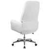 High Back Traditional Tufted Black LeatherSoft Executive Swivel Office Chair with Silver Welt Arms - BT-444-BK-GG