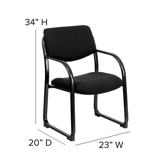 Black Fabric Executive Side Reception Chair with Sled Base - BT-508-BK-GG A-Z Store Nadia