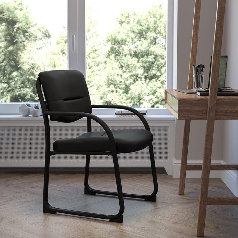 Black Fabric Executive Side Reception Chair with Sled Base - BT-508-BK-GG A-Z Store Nadia