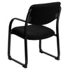 Black Fabric Executive Side Reception Chair with Sled Base - BT-508-BK-GG