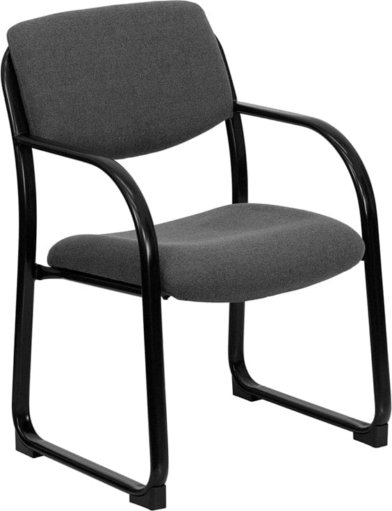 Black Fabric Executive Side Reception Chair with Sled Base - BT-508-BK-GG A-Z Store Nadia