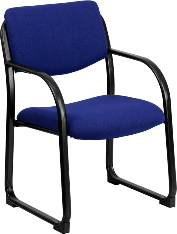 Black Fabric Executive Side Reception Chair with Sled Base - BT-508-BK-GG A-Z Store Nadia
