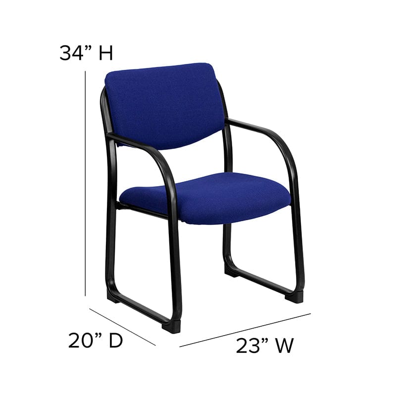Black Fabric Executive Side Reception Chair with Sled Base - BT-508-BK-GG A-Z Store Nadia