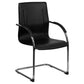 Black Vinyl Side Reception Chair with Chrome Sled Base - BT-509-BK-GG A-Z Store Nadia