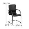 Black Vinyl Side Reception Chair with Chrome Sled Base - BT-509-BK-GG
