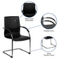 Black Vinyl Side Reception Chair with Chrome Sled Base - BT-509-BK-GG A-Z Store Nadia