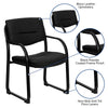 Black LeatherSoft Executive Side Reception Chair with Sled Base - BT-510-LEA-BK-GG