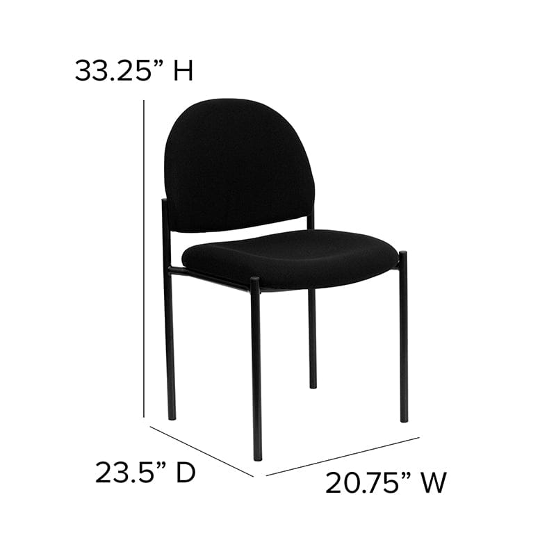 Comfort Black Fabric Stackable Steel Side Reception Chair - BT-515-1-BK-GG A-Z Store Nadia