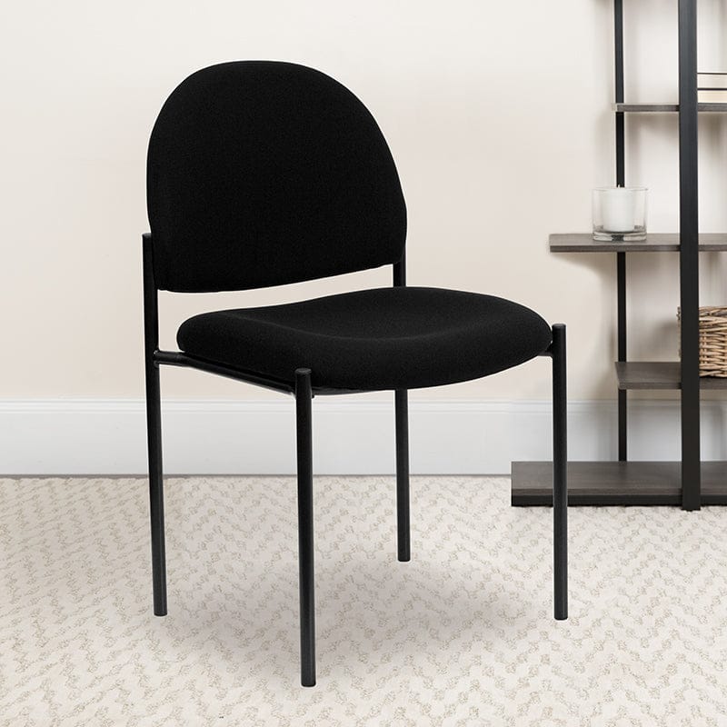Comfort Black Fabric Stackable Steel Side Reception Chair - BT-515-1-BK-GG A-Z Store Nadia