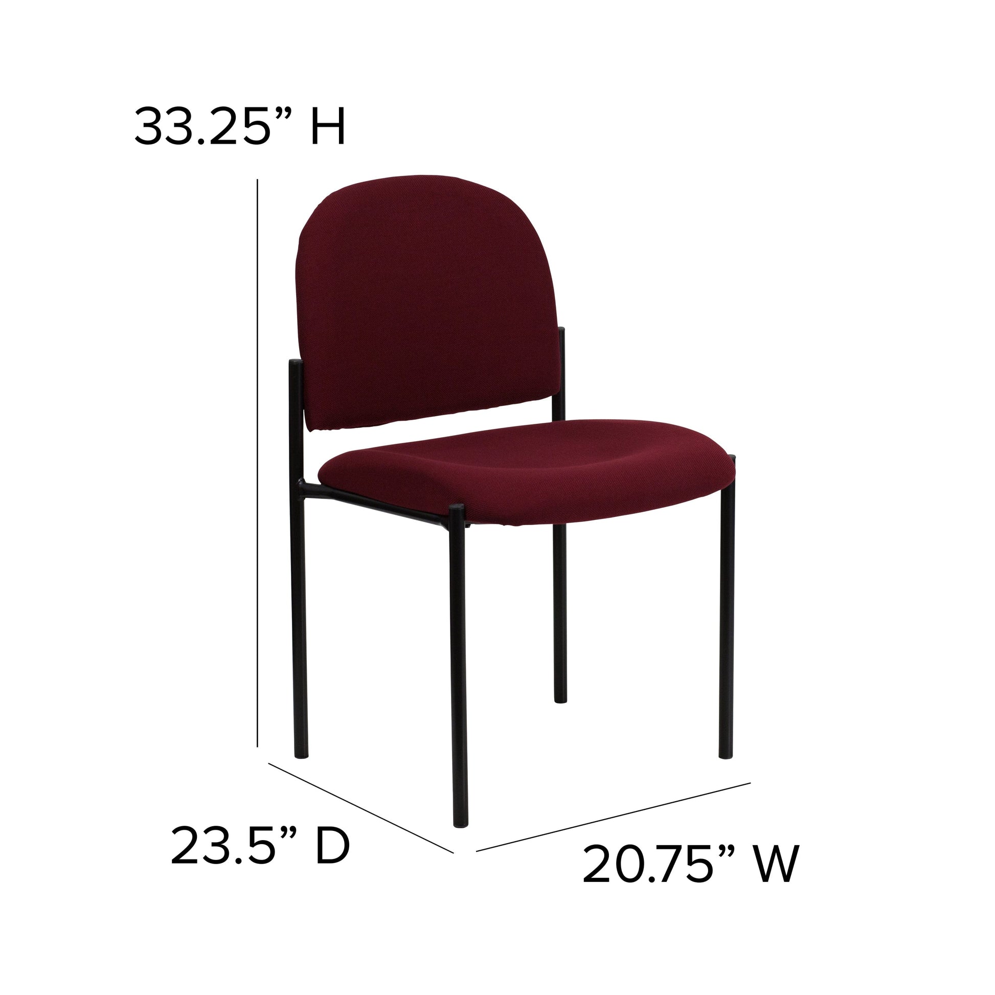 Comfort Black Fabric Stackable Steel Side Reception Chair - BT-515-1-BK-GG A-Z Store Nadia