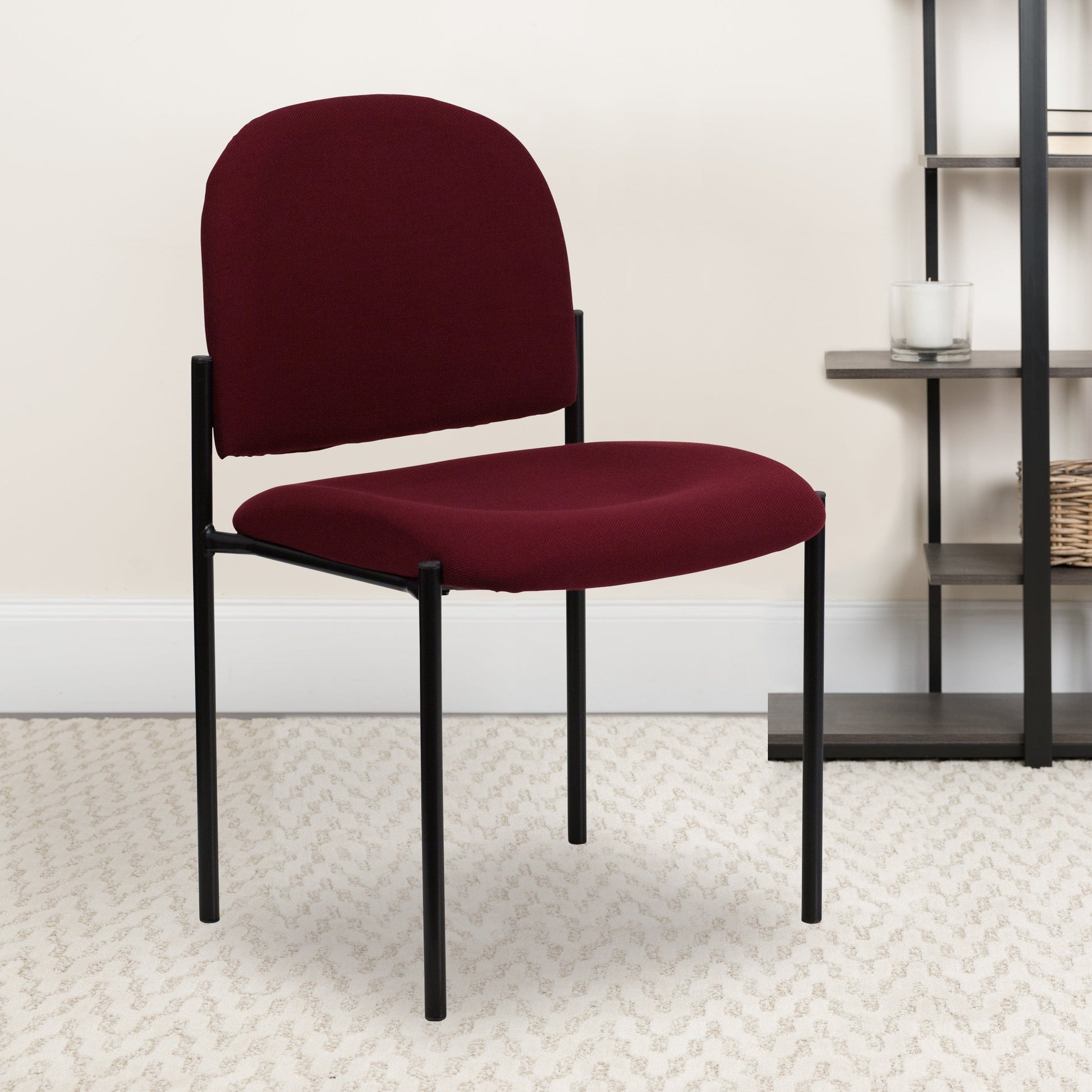 Comfort Black Fabric Stackable Steel Side Reception Chair - BT-515-1-BK-GG A-Z Store Nadia