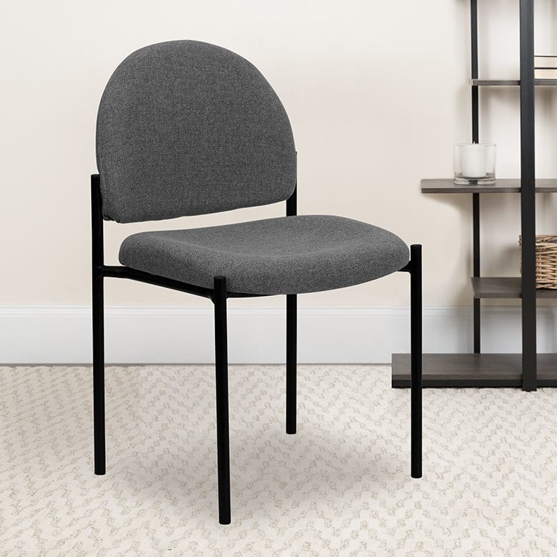 Comfort Black Fabric Stackable Steel Side Reception Chair - BT-515-1-BK-GG A-Z Store Nadia