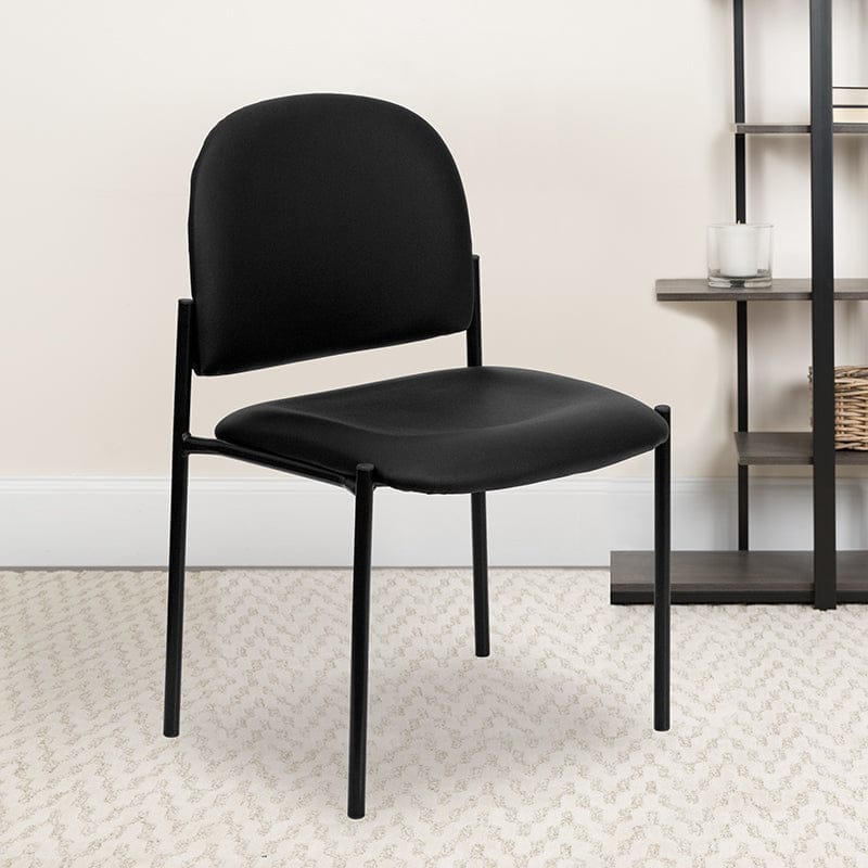 Comfort Black Fabric Stackable Steel Side Reception Chair - BT-515-1-BK-GG A-Z Store Nadia
