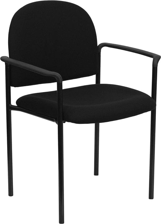 Comfort Black Fabric Stackable Steel Side Reception Chair with Arms - BT-516-1-BK-GG A-Z Store Nadia