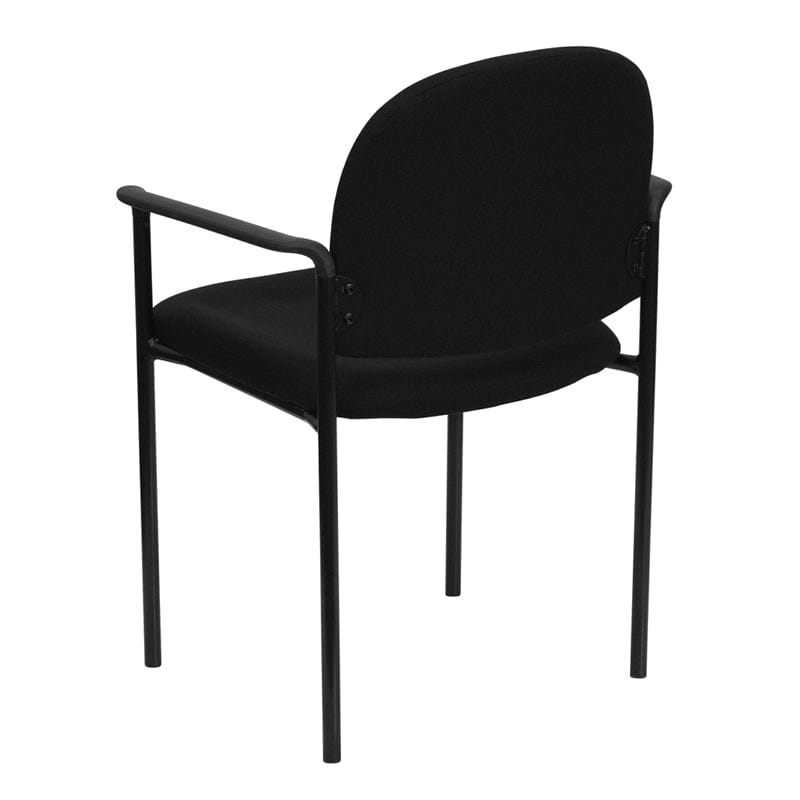 Comfort Black Fabric Stackable Steel Side Reception Chair with Arms - BT-516-1-BK-GG A-Z Store Nadia