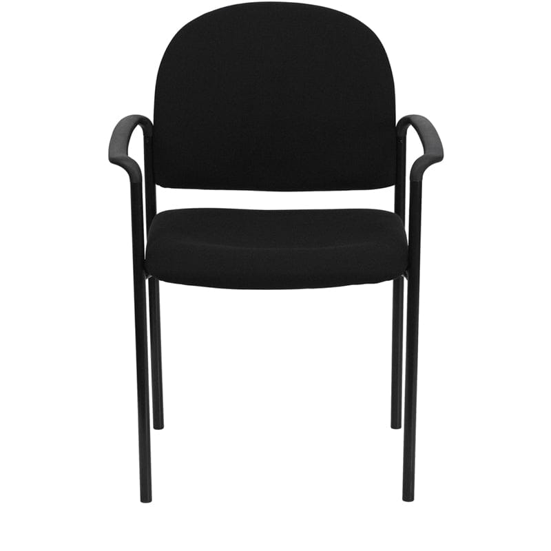 Comfort Black Fabric Stackable Steel Side Reception Chair with Arms - BT-516-1-BK-GG A-Z Store Nadia
