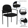 Comfort Black Fabric Stackable Steel Side Reception Chair with Arms - BT-516-1-BK-GG