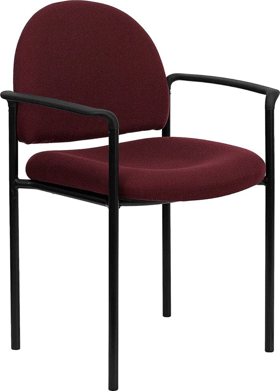 Comfort Black Fabric Stackable Steel Side Reception Chair with Arms - BT-516-1-BK-GG A-Z Store Nadia