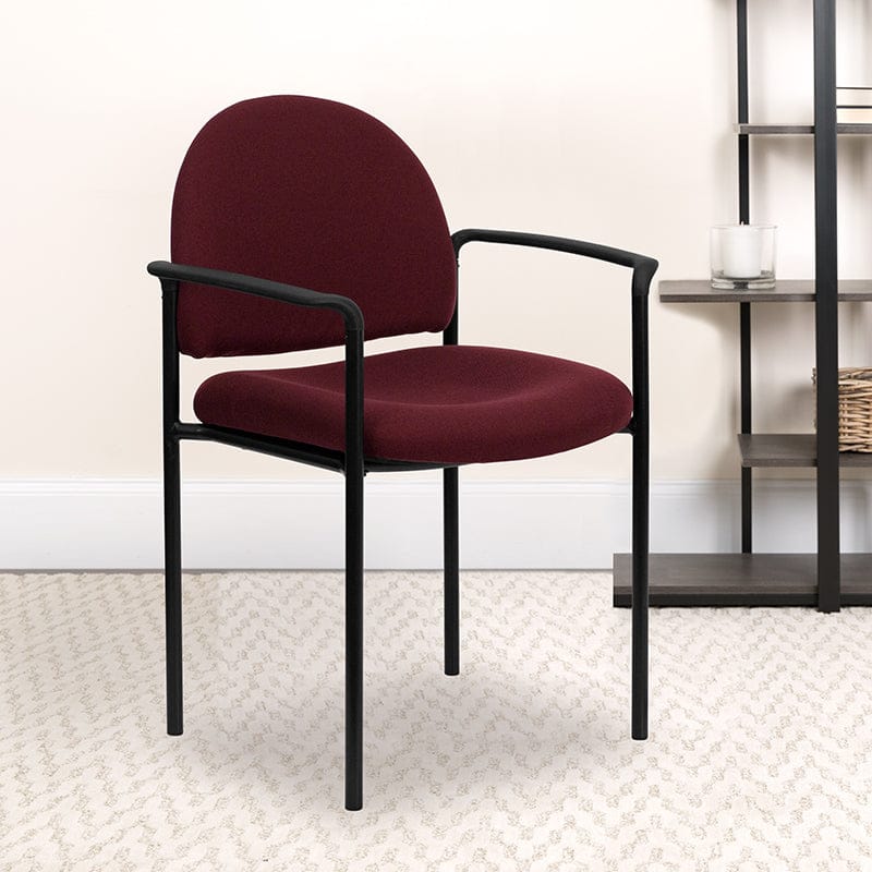 Comfort Black Fabric Stackable Steel Side Reception Chair with Arms - BT-516-1-BK-GG A-Z Store Nadia