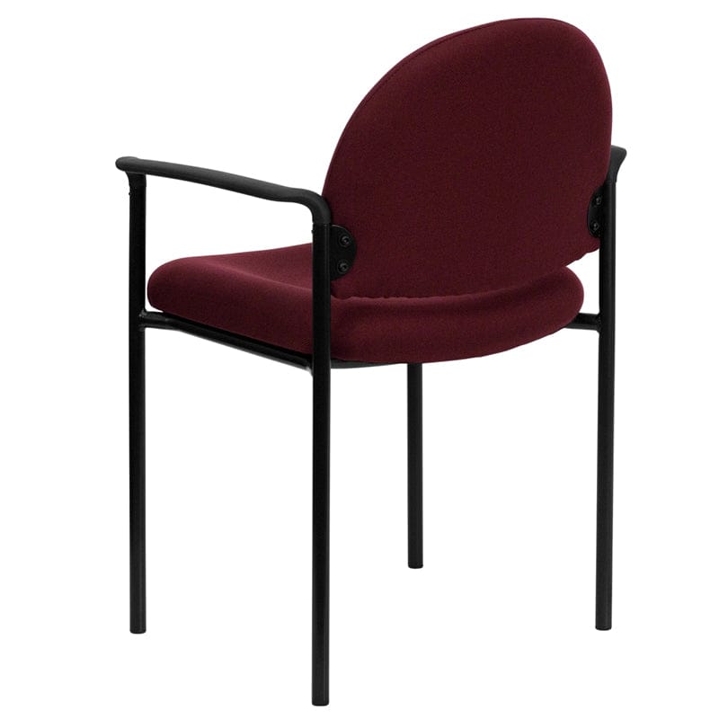 Comfort Black Fabric Stackable Steel Side Reception Chair with Arms - BT-516-1-BK-GG A-Z Store Nadia