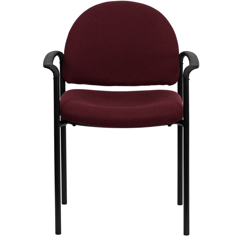 Comfort Black Fabric Stackable Steel Side Reception Chair with Arms - BT-516-1-BK-GG A-Z Store Nadia
