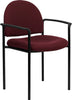 Comfort Black Fabric Stackable Steel Side Reception Chair with Arms - BT-516-1-BK-GG