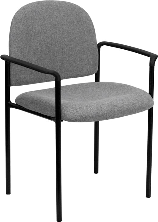 Comfort Black Fabric Stackable Steel Side Reception Chair with Arms - BT-516-1-BK-GG A-Z Store Nadia