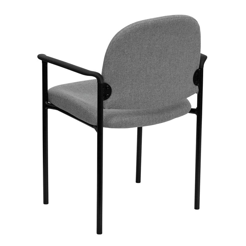 Comfort Black Fabric Stackable Steel Side Reception Chair with Arms - BT-516-1-BK-GG A-Z Store Nadia
