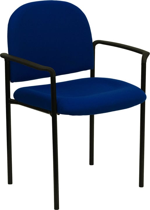Comfort Black Fabric Stackable Steel Side Reception Chair with Arms - BT-516-1-BK-GG A-Z Store Nadia