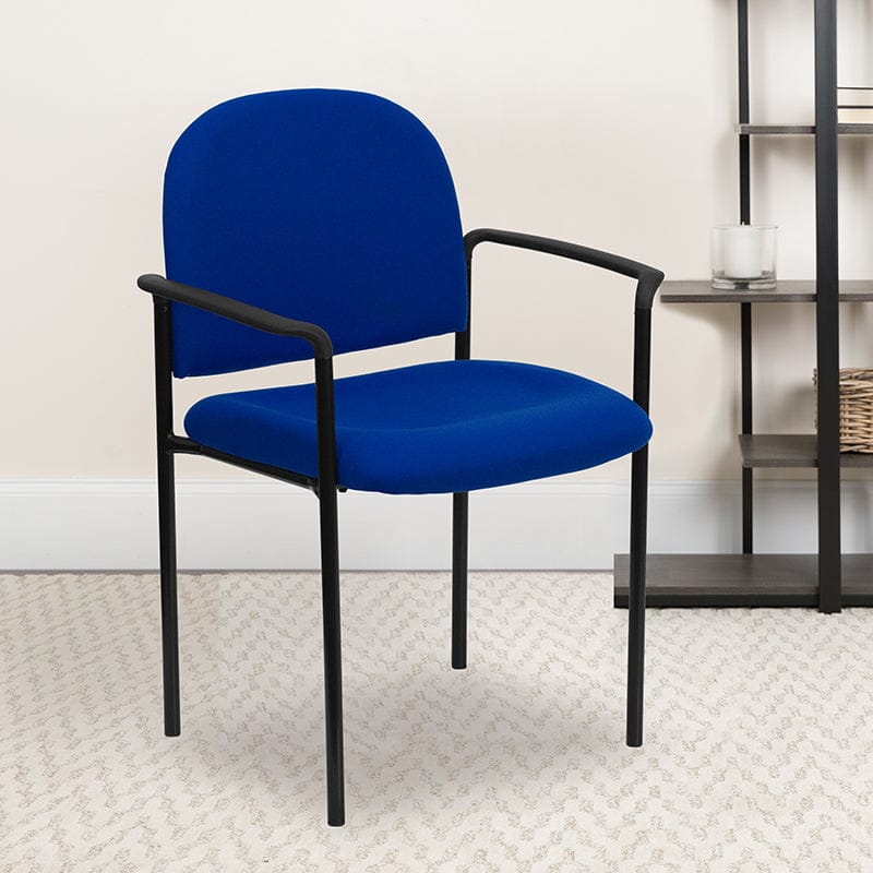 Comfort Black Fabric Stackable Steel Side Reception Chair with Arms - BT-516-1-BK-GG A-Z Store Nadia
