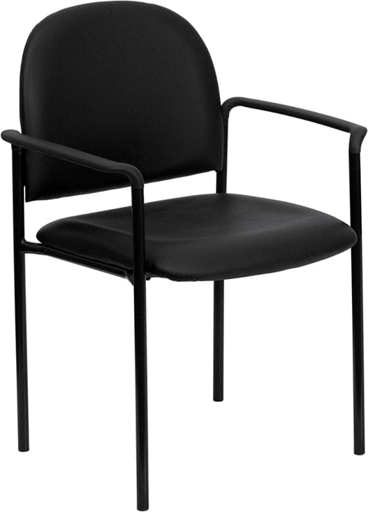 Comfort Black Fabric Stackable Steel Side Reception Chair with Arms - BT-516-1-BK-GG A-Z Store Nadia