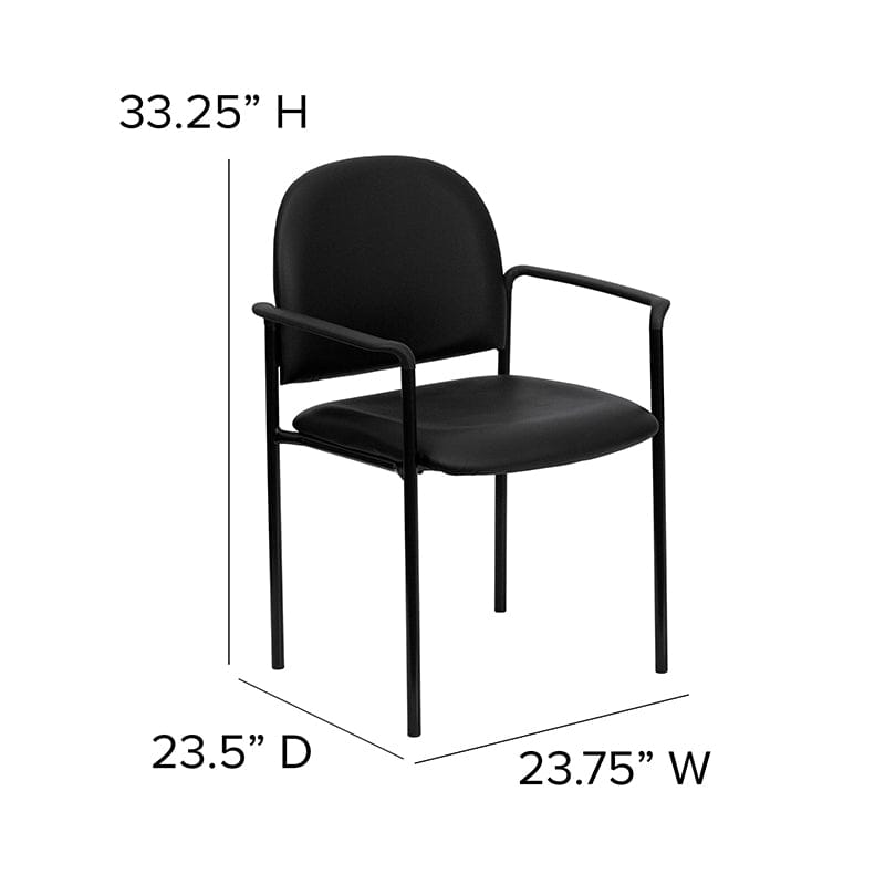 Comfort Black Fabric Stackable Steel Side Reception Chair with Arms - BT-516-1-BK-GG A-Z Store Nadia