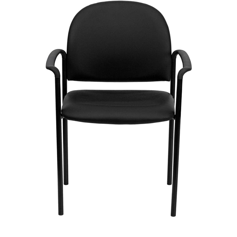 Comfort Black Fabric Stackable Steel Side Reception Chair with Arms - BT-516-1-BK-GG A-Z Store Nadia